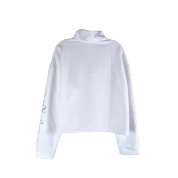 Adidas Sweater Womens White Crop Top Pullover Fleece Sweatshirt Sz.2XL - Picture 8 of 16